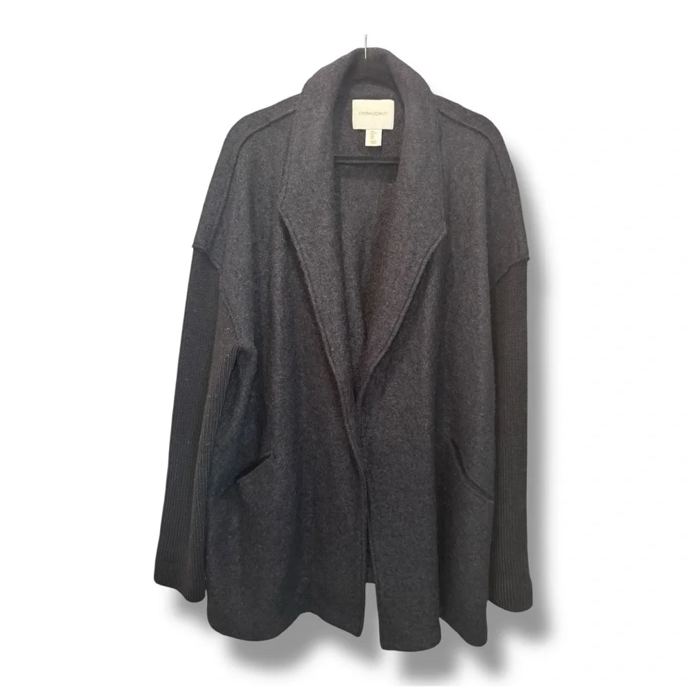 Cynthia Rowley Open Front Wool Blend Cardigan – Size L - Picture 1 of 6